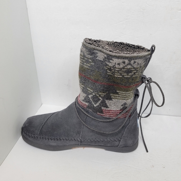 TOMS Nepal Boots Gray leather Size 9.5 - Picture 6 of 10